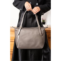 Just Polo Kadın Büyük Boy Ayarlanabilir Askılı Lüks Shopper El & Omuz Çantası Shoulder Bag Gri