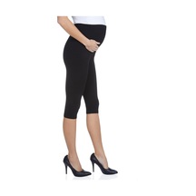 Luvmabelly Maternity 8003-8004-8010 Hamile Kapri Pamuk Tayt-siyah