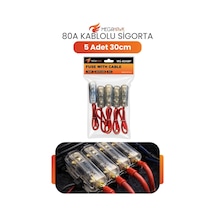 80a Kablolu Sigorta Seti 5 Adet 30cm Oto Amfi Sigorta Kablo Bağlantı