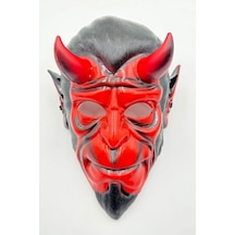 Beysüs Halloween Maske Hellboy Kırmızı Boynozlu