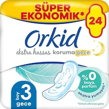 Orkid Hijyenik Ped Extra Hassas Koruma Dörtlü Gece 24'lü