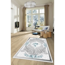 West Home Dijital Baskı Yıkanabilir Kaymaz Taban Salon Halısı Mutfak Halısı Yolluk Ve Banyo Paspası Wh 031 Grey