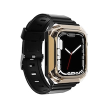 Watch 40mm Uyumlu Krd-88 Sert Pc Kasa Koruyuculu Uyumlu Nrtk Kordon-gold