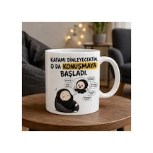 Konuşma Temalı İsim Alanlı Esprili Kupa Bardak Tasarım 291 Beyaz Beyaz