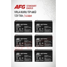 6 Adet Sb Battery 12v 7ah Bakımsız Kuru Akü