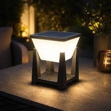 Kba795 Dekoratif Set Üstü Solar Armatür Beyaz Işık Siyah