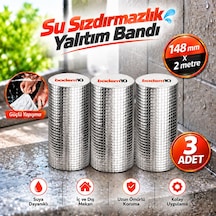 3 Adet 148 Mm 2 Metre Çatı İzolasyon Bandı Su Sızdırmaz Geçirmez Yalıtım Çamur Tamir Çatlak Boru Bant