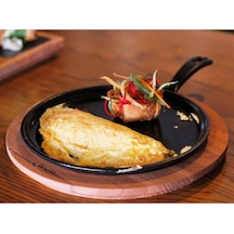 Lava Döküm Ahşap Altlıklı Krep. Pizza. Pankek Tavası  26 CM.