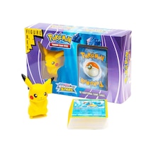 Pikachu Pokemon Figür Hediyeli 50'li Trading Pokemon Card Game Booster Oyun Kartları