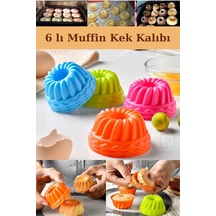 Silikon Mini Kek Kalıbı 6 Parça Muffin Kek Kalıbı