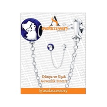 Dünya Ve Uçak Güvenlik Zinciri Charm Asafaccessory Mavi
