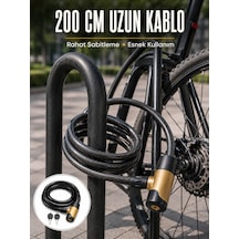 24 Mm Kalın Çelik Halatlı Motosiklet Ve Bisiklet Kilidi 200 Cm Anahtarlı Güvenlik Kilidi Çok Renkli