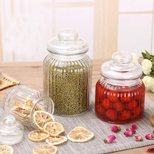 3 Lü Lüks Cam Kavanoz Saklama Kabı