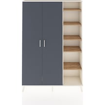 Arges Dolap 7 Raflı 2 Kapaklı Tek Askılı 132x30x195 Aytaşı-antrasit/çam Antrasıt/atlas Çam