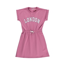 Civil Girls London Baskılı 10-13 Yaş Elbise - Pudra