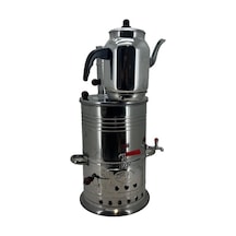 Paslanmaz 304 Çelik 5 L Çift Hazneli Demlikli Semaver