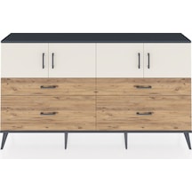 Arges Konsol 2 Raflı 4 Çekmeceli 4 Kapaklı 176x30x99 Antrasit-ayt Antrasit-aytaşı/çam