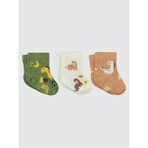 Civil Baby Dinazor Desen Asetat 0-24 Ay Çorap Setleri - Standart Standart