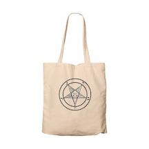 Baphomet Logo 2 Krem Kanvas Bez Çanta Krem