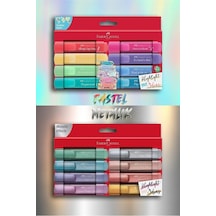 Faber Castell 8 Metalik 8 Pastel Fosforlu Kalem Seti (Kutulu) Faber Castell Orjinal Kutulu Diğer