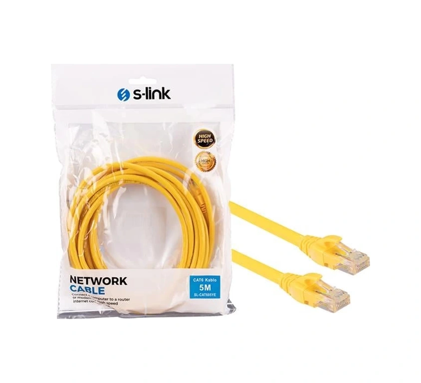 S-link Sl-cat605ye Cat6 5 Metre Rj45 Patch Network Ethernet İnternet Kablosu