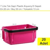Kozmetik Ve Bijuteri Plastik Alışveriş El Sepeti 7 Litre Fuşya 20 Adet / En:20 Boy:30 Yükseklik:13 Cm Fuşya