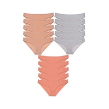 15 Adet Süper Eko Set Likralı Kadın Slip Külot Ten Gri Pudra Çok Renkli