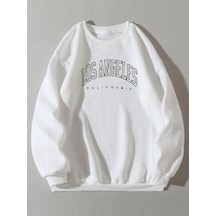 Unisex Kadın/erkek Yazılı Grafik Sweat Beyaz Unisex Kadın/erkek Yazılı Grafik Sweat Beyaz