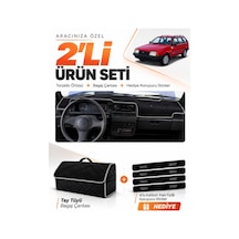 E-biz Lada Samara Enjeksiyonlu 1990-2004 Uyumlu Torpido + Tay Tüyü Çanta - Siyah-gri - Ld002