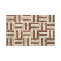 El Dokuması Patchwork Vintage Yün-pamuk Bej Halı 20680 160 X 250 Cm