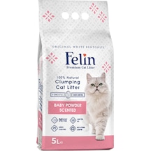 Felin Bebek Pudrası Kokulu Bentonit Topaklaşan Kedi Kumu 5 L