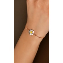 Roza Silver Mineli Rose Papatya Gümüş Bileklik