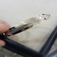 Altın Kelepçe 14K Versage Tasarım 12 Mm 3 Burgu Sarı Altın