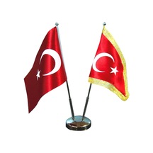 Vatan Bayrak Direği Çiftli Nikel Bayraksız