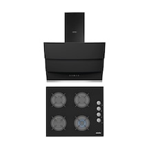 Simfer Siyah Cam Ankastre Set (3500 Ocak + 8678 Davlumbaz)