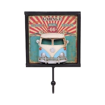 Kenpazar Dekoratif Metal Askı Minibüs Dekorlu Retro Askılık Hediyelik Çok Renkli