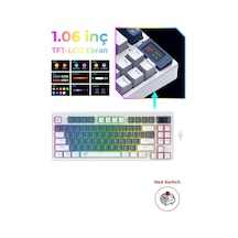 Havit Gamenote Kb884l Rgb Mekanik Türkçe Klavye 1.06inç Tft-lcd Ekran - Red Switch