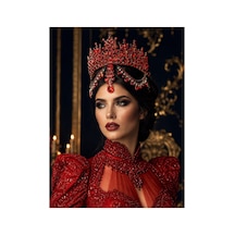 Hürrem Sultan Tacı Gelin Tacı Kına,söz,nişan,after Taç Kırmızı - 889279236 Kırmızı