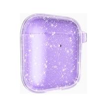 Tuva Teknoloji Air-pods Allstar Airbag 32 Parlayan Simli Saydam Renkli Kılıf-mor Mor