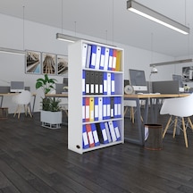 Kenzlife Klasörlük Raflı Erlinay Byz 140 80 30 Kitaplık Ofis Arkalıksız Çok Renkli