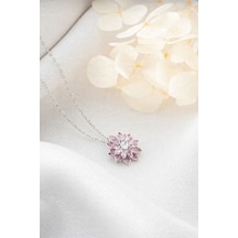 Çekirdekjewelry 925 Ayar Gümüş Lotus Kolye Gri