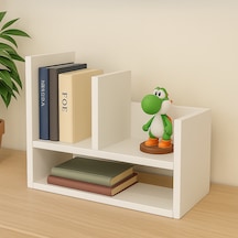 2 Katlı Masaüstü Kitaplık Modern Dekoratif Raf Ünitesi
