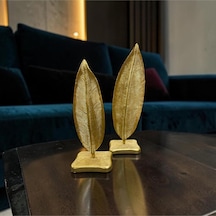 Sleep Nova Golden Leaf Yaprak Tasarımlı İkili Dekoratif Obje Seti