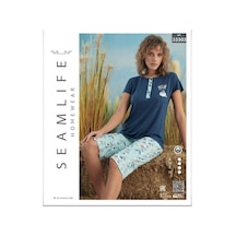 Seamlife 35503 Kadın Pamuk Kadın Kapri Pijama Takımı Çok Renkli