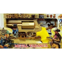 Oyuncak Kapsül Tabancası Oyuncak Metal Tabanca Gold Sarı Renk Tabanca Oyuncak Silah Karne Hediyesi