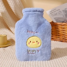 Willowhaven Mavi Yumuşak Kalın Ayı Desenli Tüylü Sıcak Su Torbası Evde Kullanım İçin MAvi