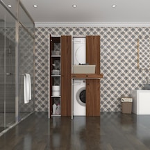 Kenzlife Çamaşır-Kurutma Makinesi Dolabı Şahrur Sol Cvz 187 120 60 Çekmeceli Banyo Çok Renkli