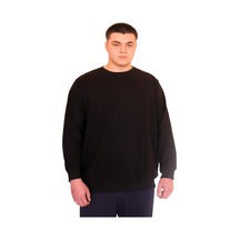 Mode Xl Büyük Beden Erkek Bisiklet Yaka Sweatshirt Selanik U24441 Siyah Siyah