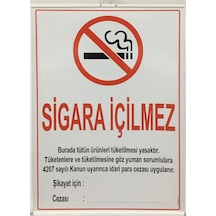 Sigara Içilmez 50x70 Cm Çıtalı