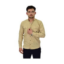 Erkek Spor Likralı Gömlek Bgl-st04343 Bej
